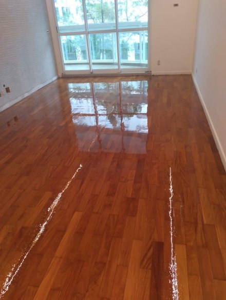 Piso de madeira com sinteco brilhante